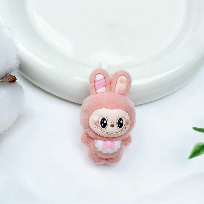 Wholesale flocked apron,  cute bunny accessories  keychain