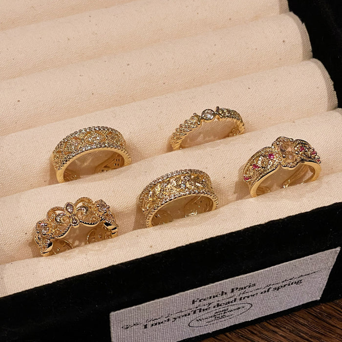 Wholesale Vintage Open End Ring with Full Diamond Zirconia Micro Inlay, Unique Design, High End, Personalized Accessory