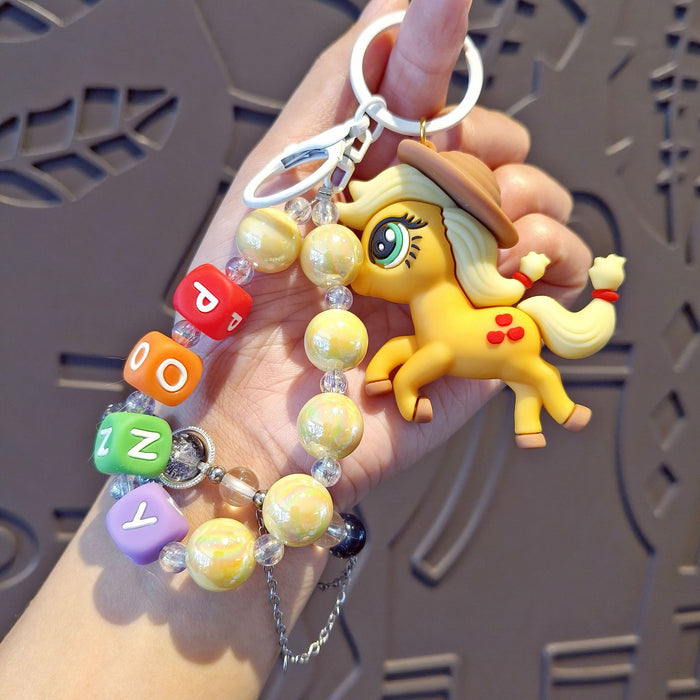 Wholesale Cartoon bead chain keychain cute bag pendant car keychain