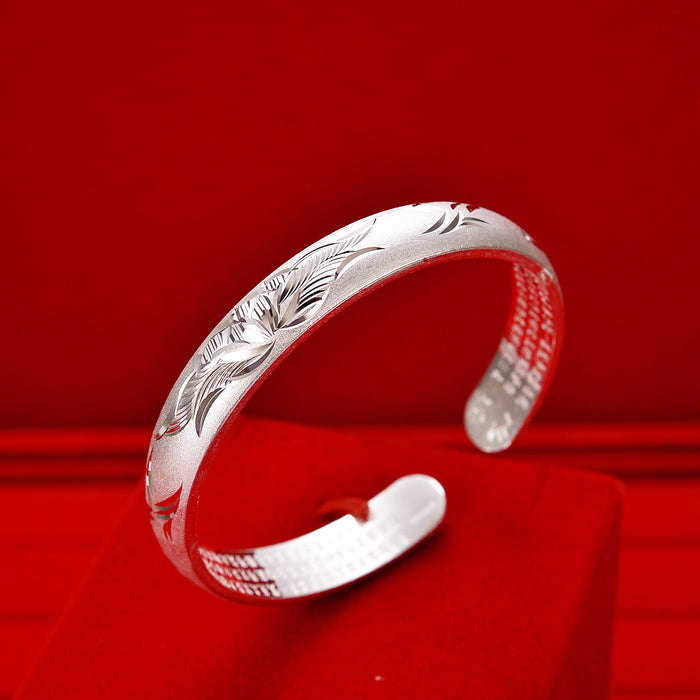 Wholesale Bracelet flower copper silver plated women's bracelet with frosted silver opening