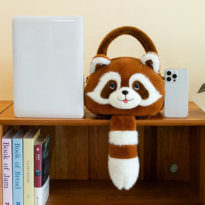 Wholesale Cute little raccoon plush toy backpack children' s bag doll