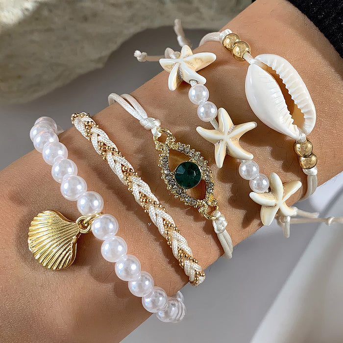 Wholesale Beach Vacation Starfish Shell Bracelet Fashion Jewelry Accessory MOQ≥2