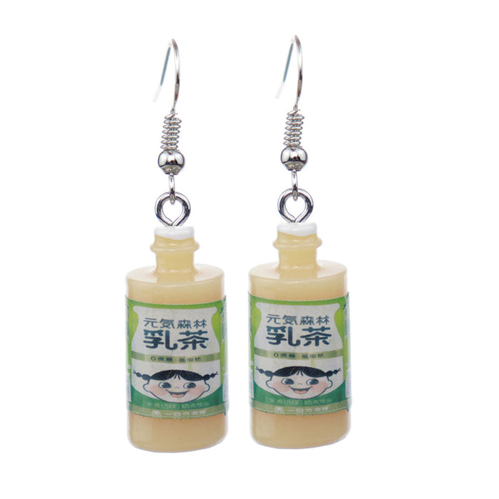 Wholesale Cartoon Beverage Bottle Resin Earrings JDC-ES-niqing021