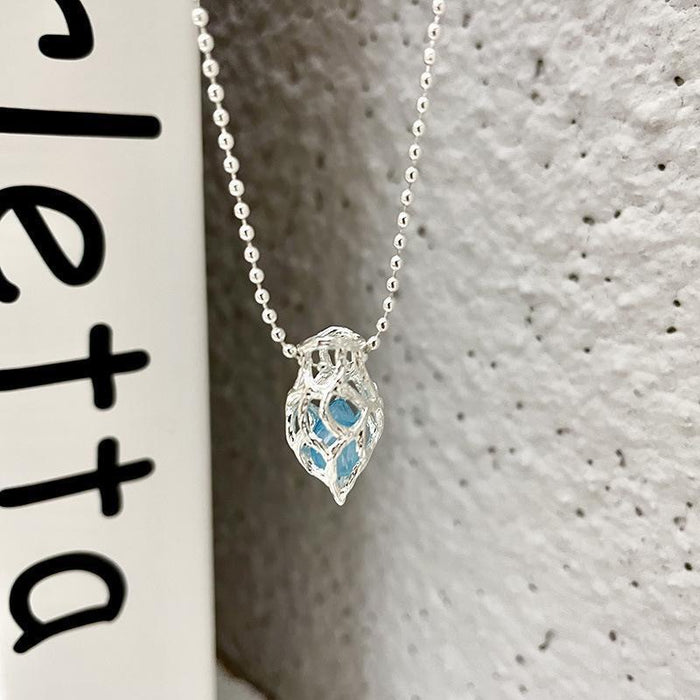 Wholesale Pendant Sea Blue Treasure Stone Necklace with a Hundred Combinations for a Unique Charm Blue Crystal Pendant Clavicle Chain