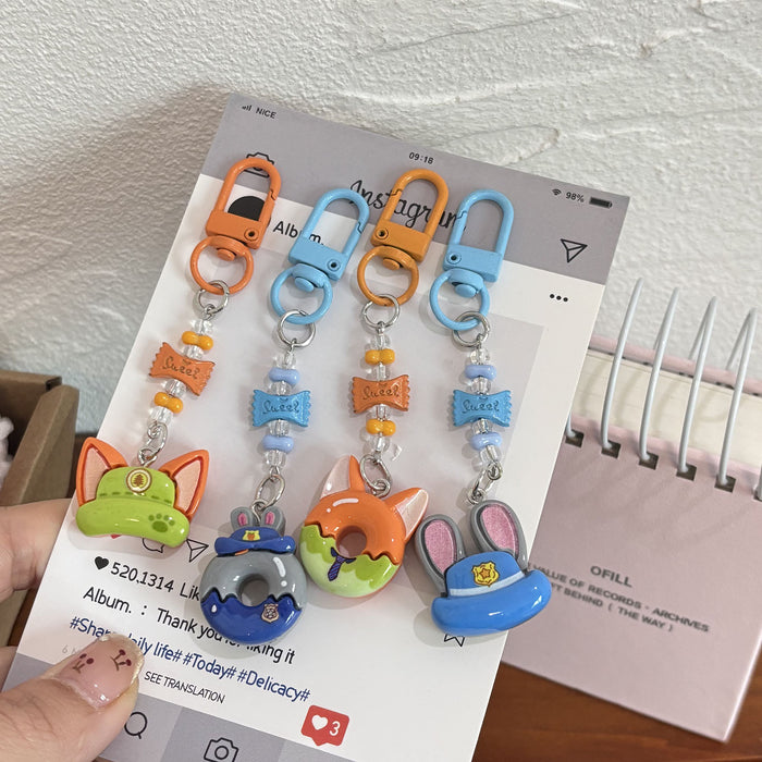 Wholesale Cute Cartoon Beaded Keychains for Couples