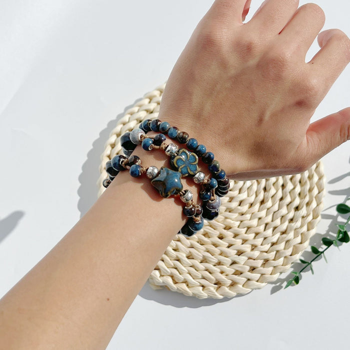 Wholesale Hand string student jewelry pentagram ceramic bracelet