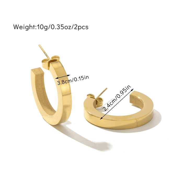 Wholesale Geometric Stainless Steel Earrings for Women Gold-Plated