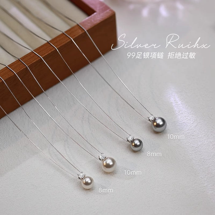 Wholesale Pearl Necklace Sterling Silver Princess Accessible Luxury High-End Clavicle Chain