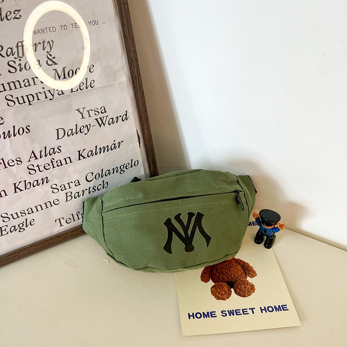 Wholesale Children's bag letter waist bag simple casual crossbody bag backpack fashionable and handsome baby chest bag