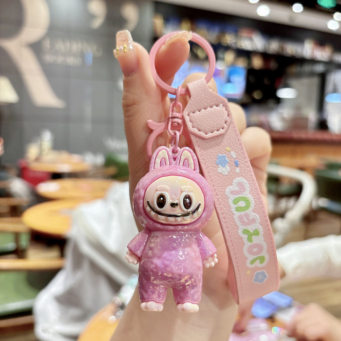 Wholesale Cartoon Keychain Pendant Cute PVC Leather Rope Silicone Doll Couple Bag Pendant Gift