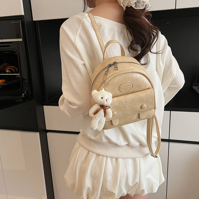 Wholesale Simple backpack, solid color, stylish mini handbag, versatile and high-end student bag
