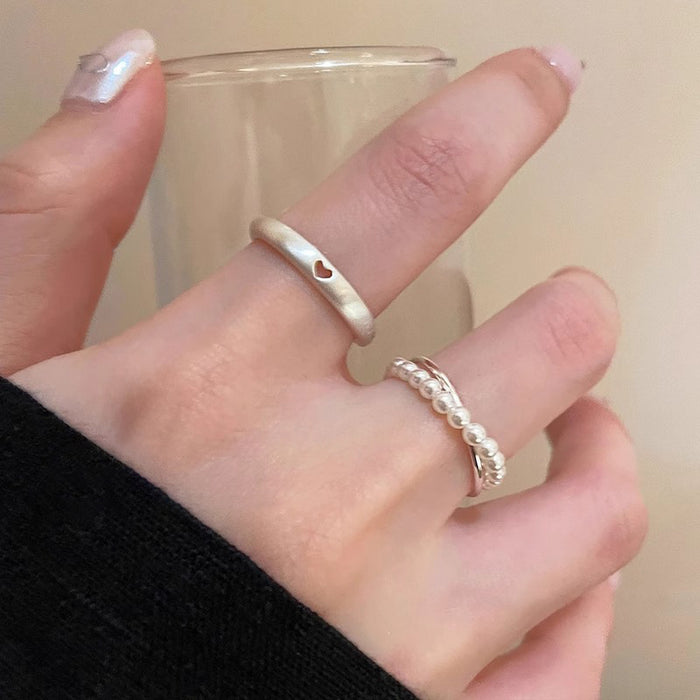 Wholesale Love element ring with an open mouth ring, female fashion personality, niche design, high-end feel, adjustable food ring