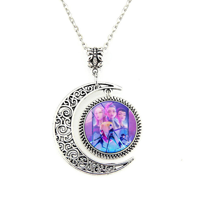 Wholesale K-POP Moon Pendant Necklace, Creative and Personalized Accessory