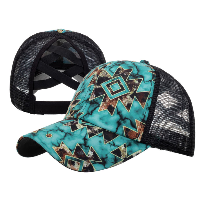 Wholesale Cotton Polyester Cross Ponytail Baseball Hats JDC-FH-ZhongMei001