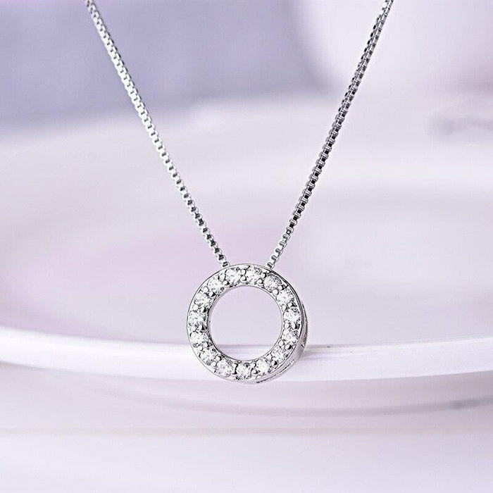 Wholesale Round Pendant Necklace Personalized Geometric Simple Clavicle Chain Women's Accessories