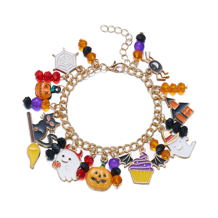 Wholesale Bracelet with Pumpkin Ghost Crystal Charms Party Jewelry Accessory
