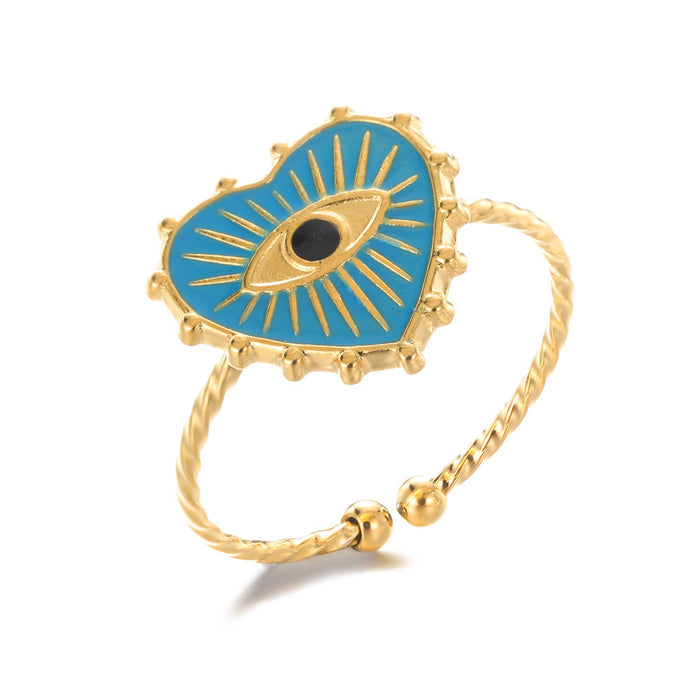 Wholesale Retro Inlaid PeacocK Turquoise Stainless Steel Ring