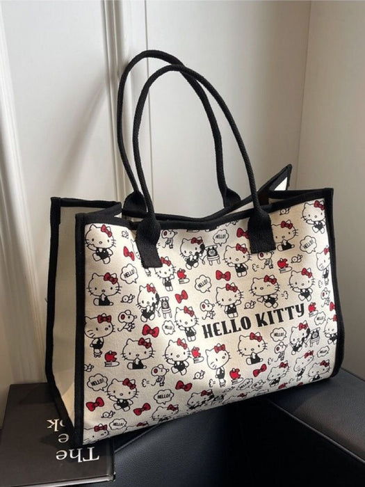Wholesale Chic Large Canvas Tote Bag with Printed Design for Daily Use MOQ: 3