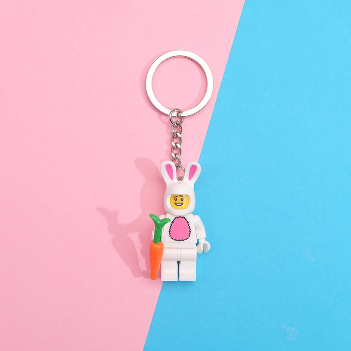 Wholesale of Cute Building Block Plastic Keychains JDC-KC-QMou022