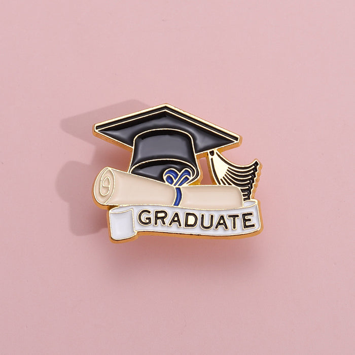 Wholesale Creative Graduation Season Bachelor Hat Metal Badge JDC-BC-BL022