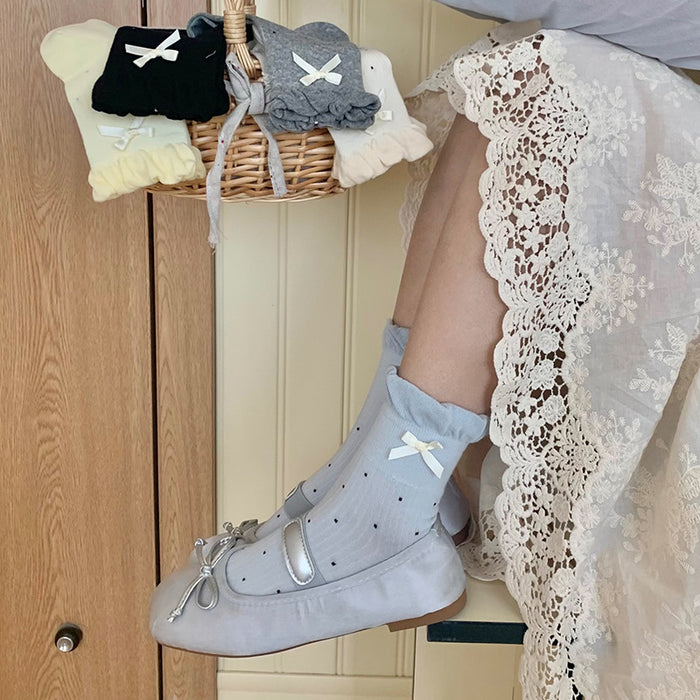 Wholesale Bow shaped boneless socks, new mid length socks