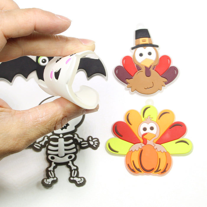 Wholesale 5pcs Easter Turkey Doll Silicone Keychain JDC-KC-ShengH005