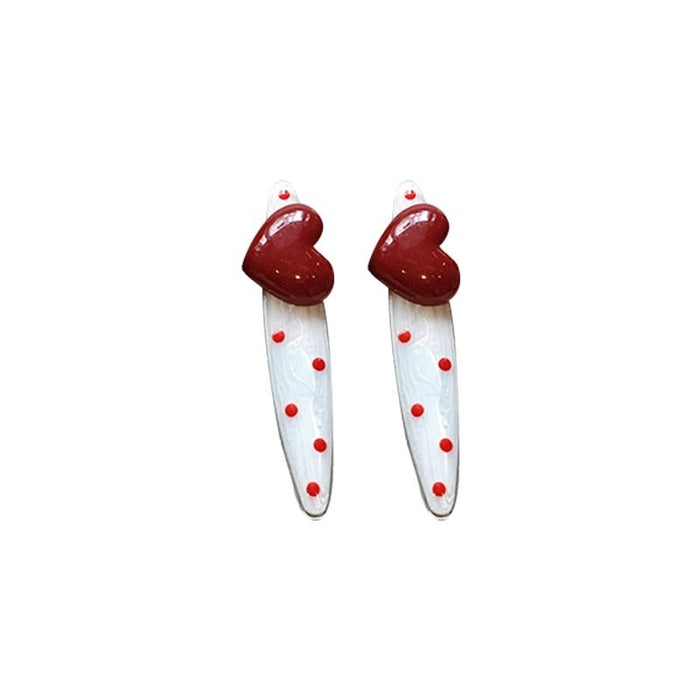 Wholesale Red Polka Dot Heart Hairpin for Women Side Hair Clip Hairpin Hair Accessories