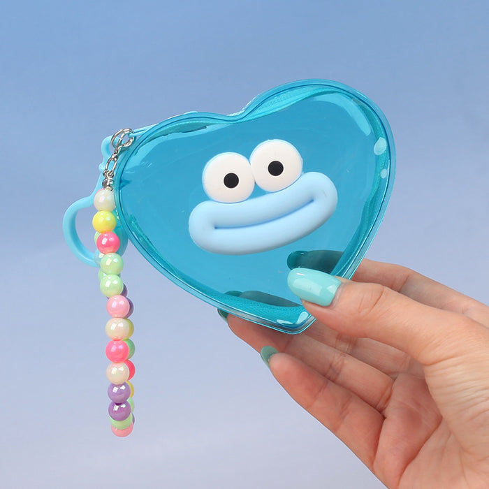 Wholesale Trendy Transparent PVC Coin Purse With Funny Lip Design Blue Pendant For Keys And Lipstick Car Key Accessory