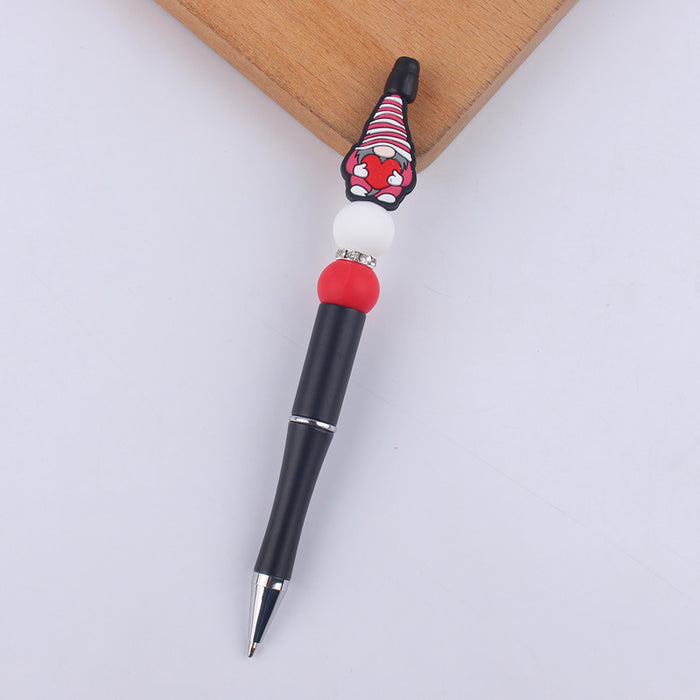 Wholesale Cartoon Christmas Santa Claus Silicone Plastic Bead Pen JDC-PN-GuangTian011