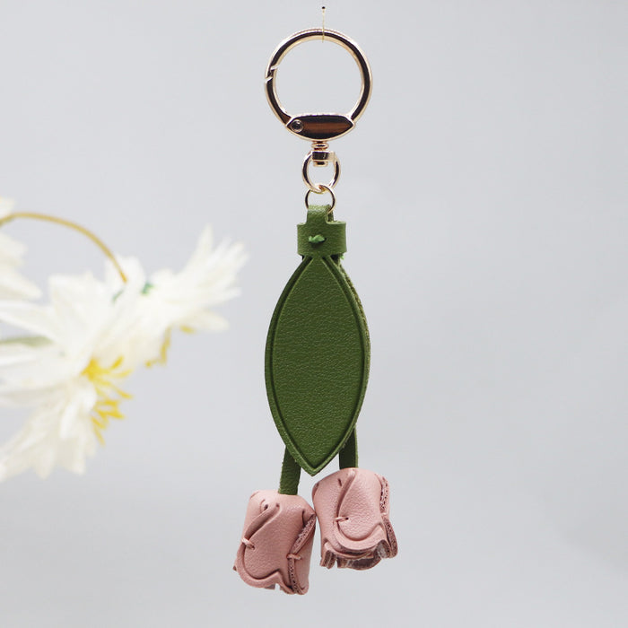 Wholesale tulip keychain cute personality car key bag pendant