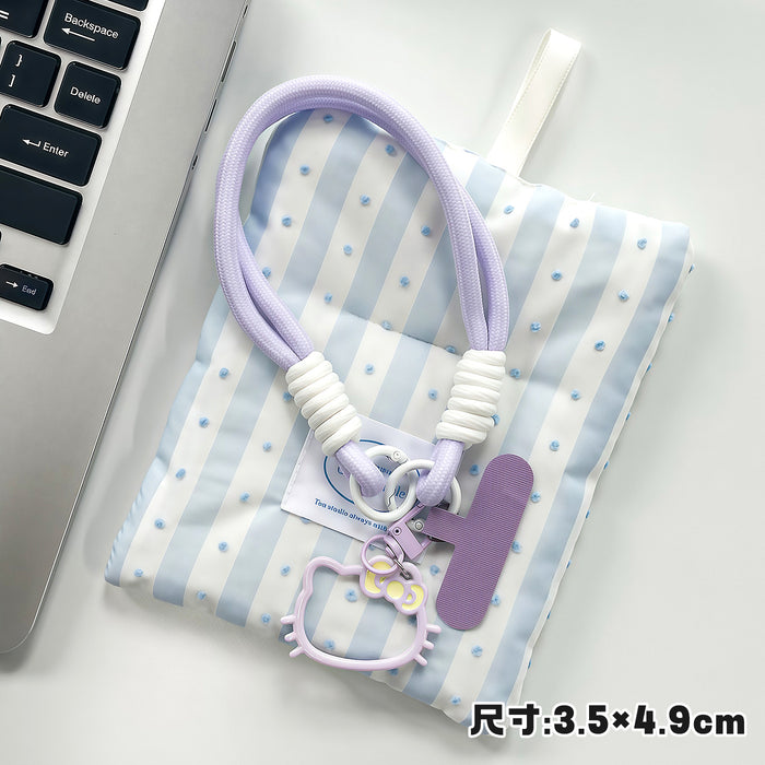 Wholesale Cute Cartoon Cat Phone Lanyard With Bag Charm Plastic Resin Double Clip Woven Wrist Strap Fashion Accessory For Girls Decorative Gift