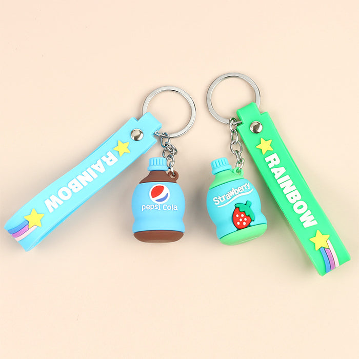 Wholesale Cartoon Glue Drop Sprite Beverage Bottle Key Chain JDC-KC-Aohong017