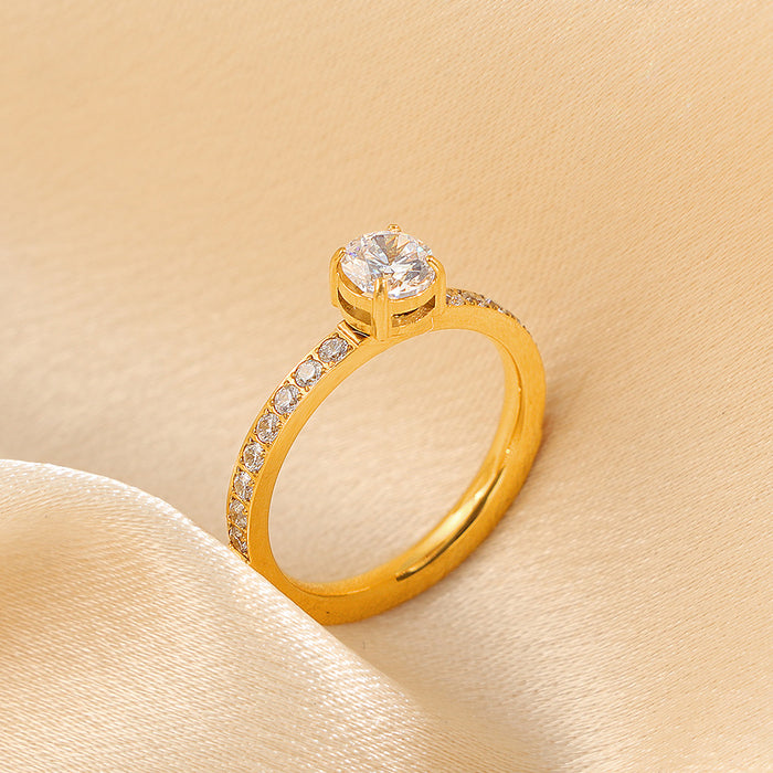 Wholesale Dazzling Love Zircon Four-Claw Ring