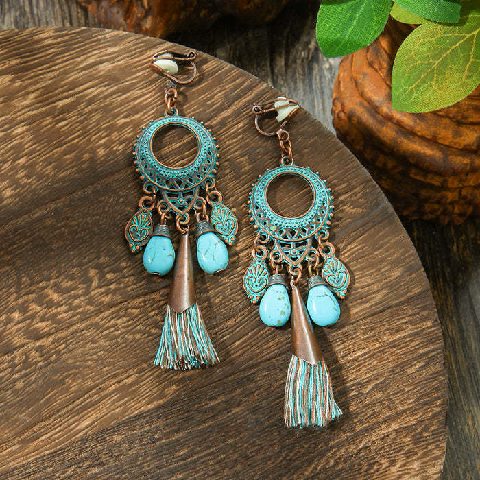 Wholesale Bohemian Geometric Tassel Earrings Set - Zinc Alloy Electroplated Boutique Resale Jewelry