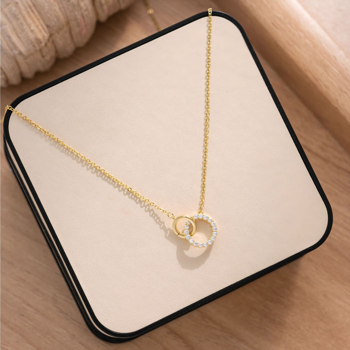 Wholesale necklace women's summer accessories small double-ring Joker clavicle chain