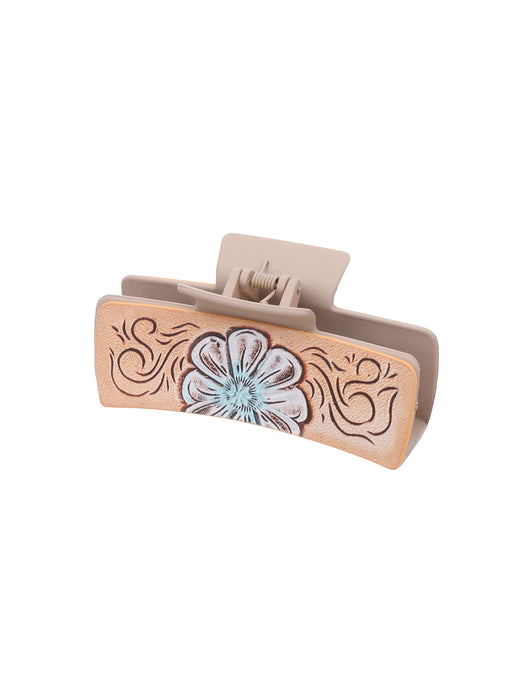 Wholesale Cross-border Western Wind Denim Wind Sunflower Leather Hairpin Women' s Shark Clip Grab Clip Amazon AliExpress