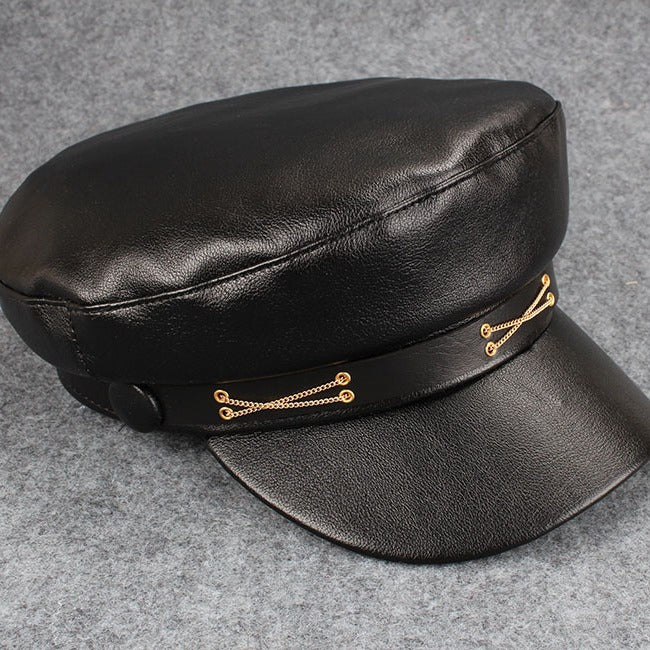 Wholesale Spring and Autumn Women's Hats Korean Style Fashion Leather Flat Top Cap Fashion Women's Hat Trend Beret Painter Hat JDC-FH-DG007