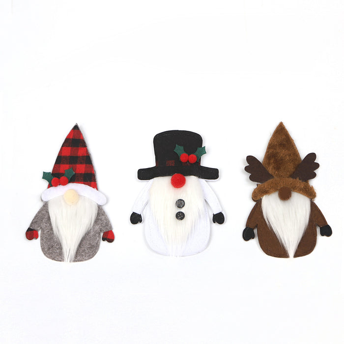 Wholesale Christmas decorations cartoon  doll knife and fork set dwarf tableware set dining table dress up props