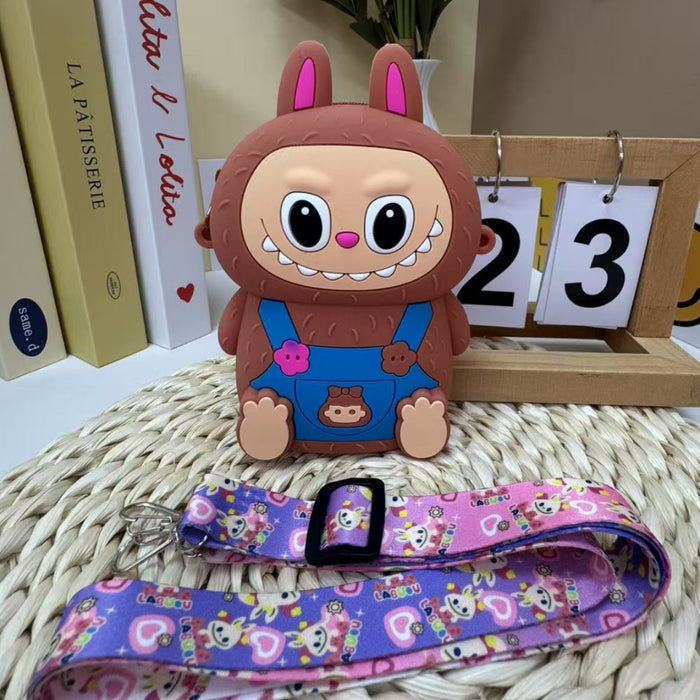 Wholesale Silicone Bag Cartoon Mobile Phone Bag Mini Bag Single Shoulder Rabu Messenger Bag Children's Coin Purse