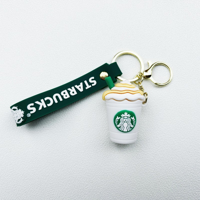 Wholesale PVC Cartoon Coffee Milk Tea Cup Figurine Keychain JDC-KC-WuYi162