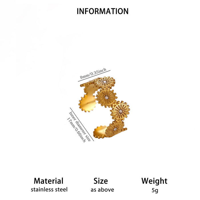 Wholesale Geometric Stainless Steel Rings Women Fashion Double Layer Heart Butterfly Design