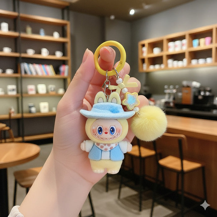 Wholesale Flocked Soft Rubber Doll Keychain