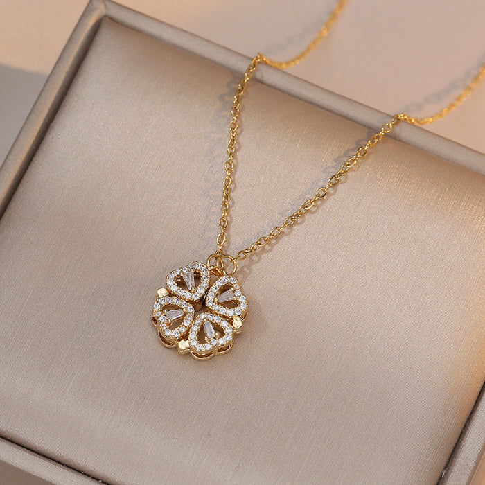 Wholesale New necklace with collarbone chain, a multi wearing heart-shaped diamond studded collarbone chain