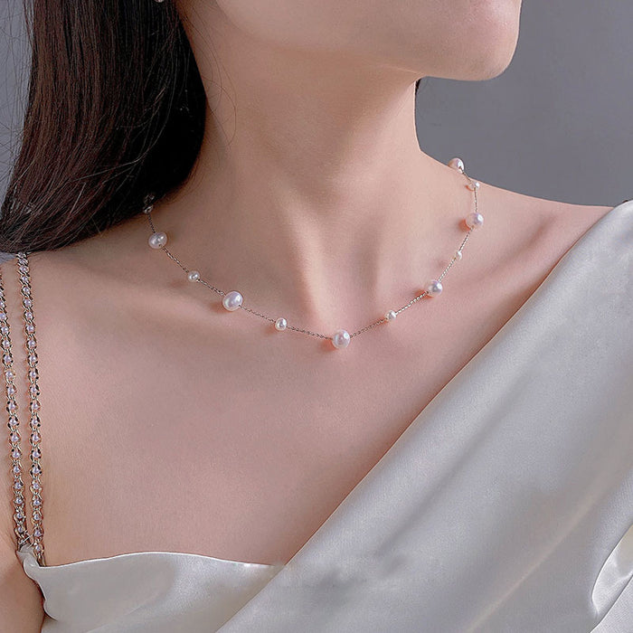 Wholesale Pearl necklace, versatile for women, niche collarbone chain, necklace accessory