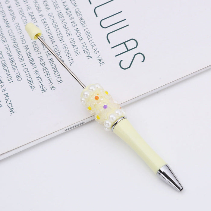 Wholesale Beadable Pens DIY Patch Pearl Flower Beadable Pen JDC-PN-ShuY007