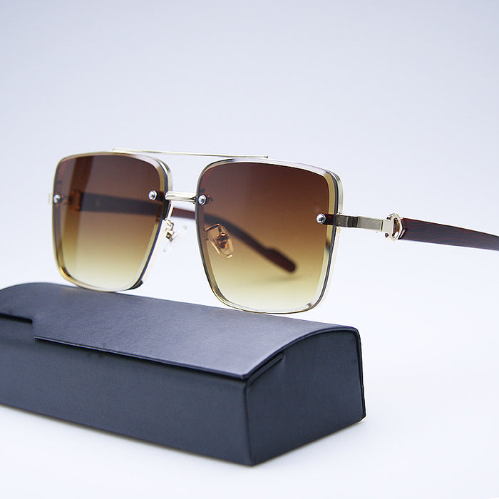 Wholesale Imitation wood grain temple sunglasses, square edged sunglasses