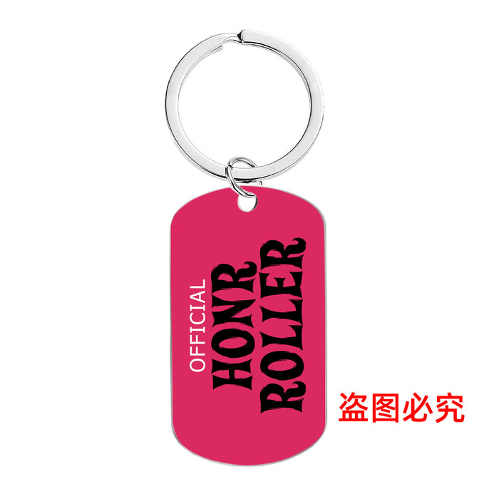 Wholesale Motivational Positive Metal Color Printing Keychains JDC-KC-GangGu053