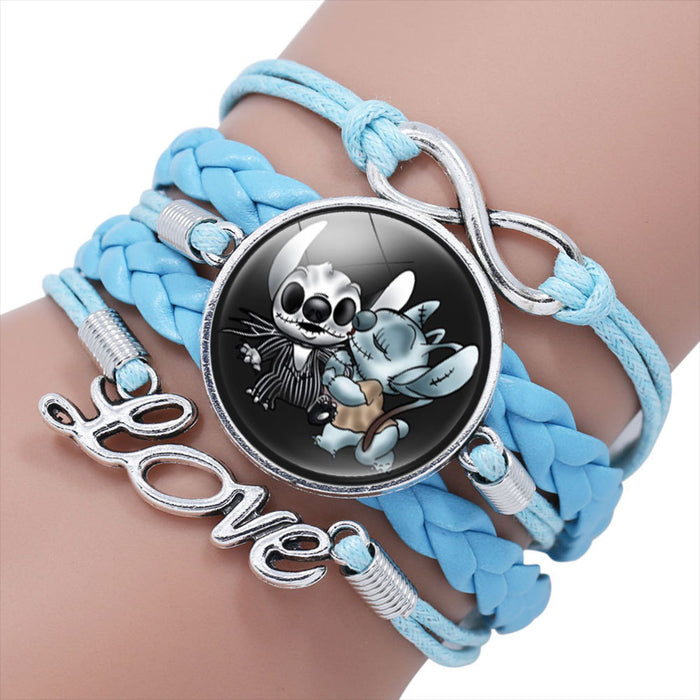 Wholesale Cartoon Braided Multi-layer Gemstone Cowhide Bracelet JDC-BT-NH021