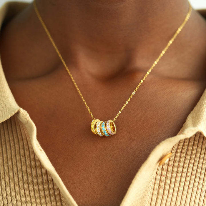 Wholesale December Birthstone Colorful Transfer Bead Necklace