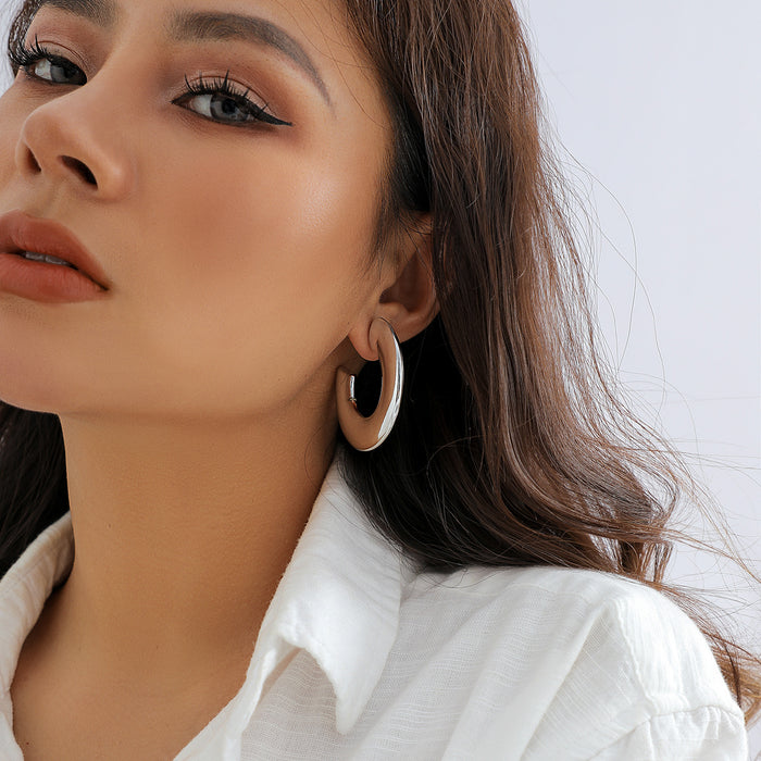 Wholesale Exaggerated punk metal earrings, personalized niche earrings, fashionable earring accessories